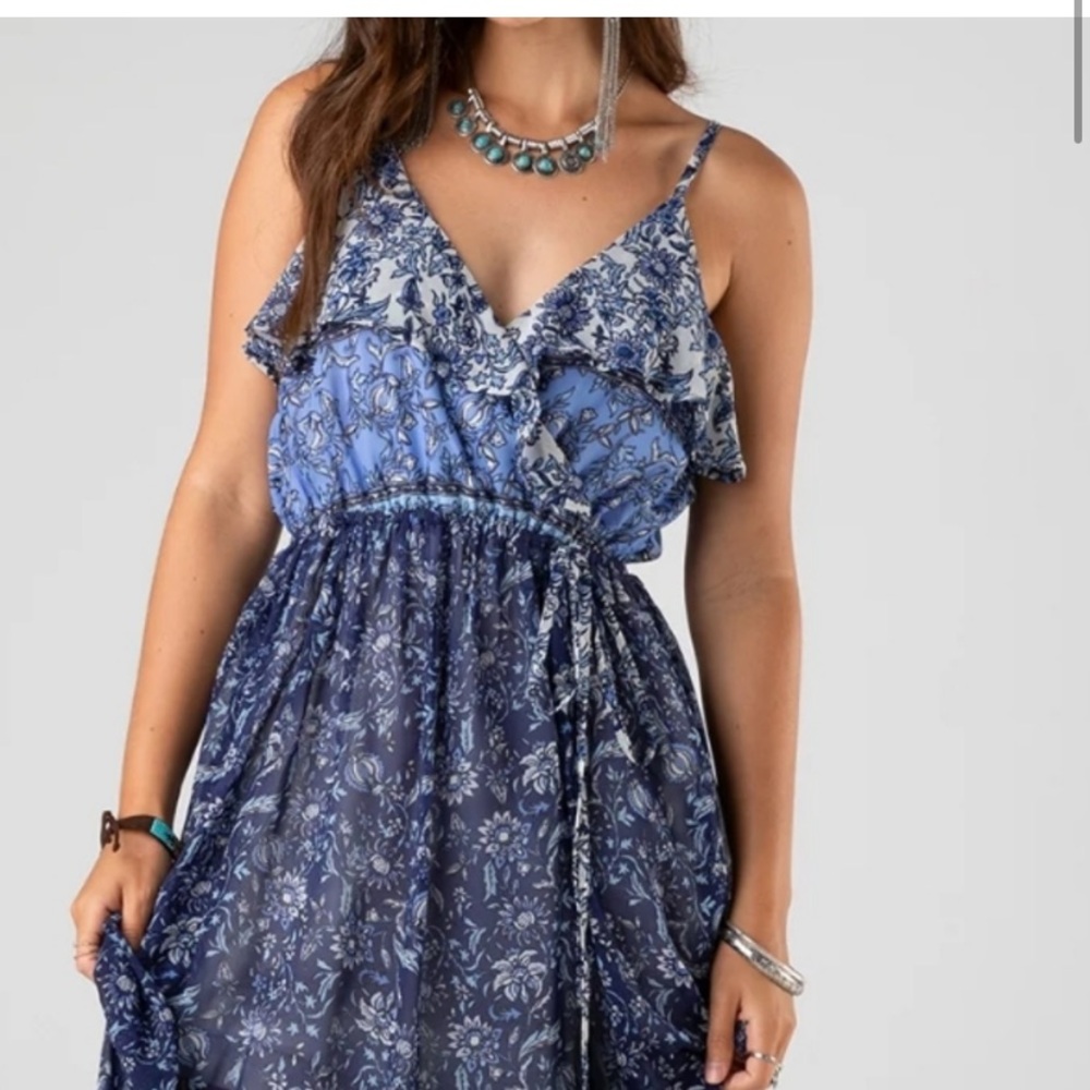 Miss Me Ruffle Slit Maxi Dress - Picture 2 of 14